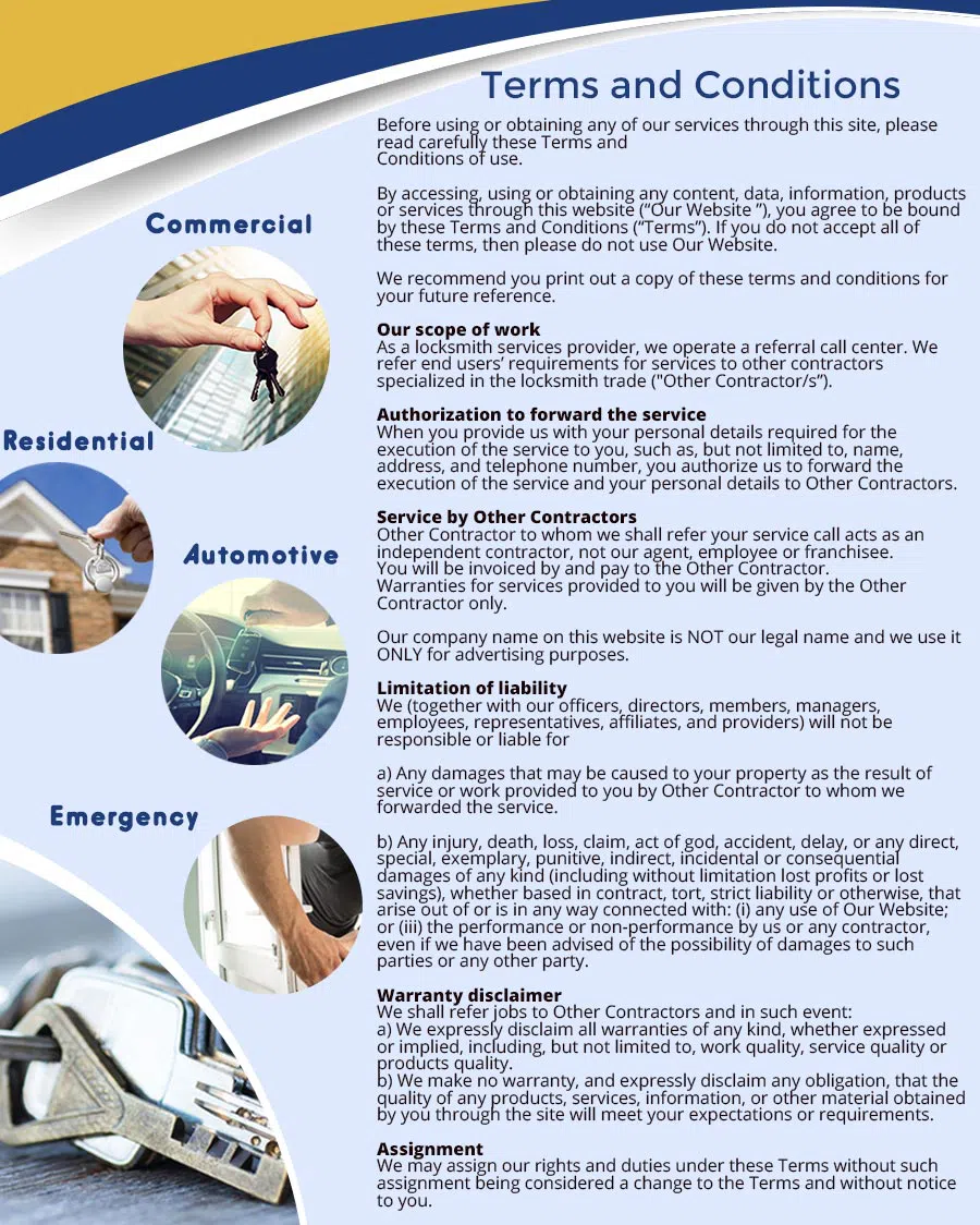 City Locksmith Store Chicago, IL 312-973-4904 - terms-ls